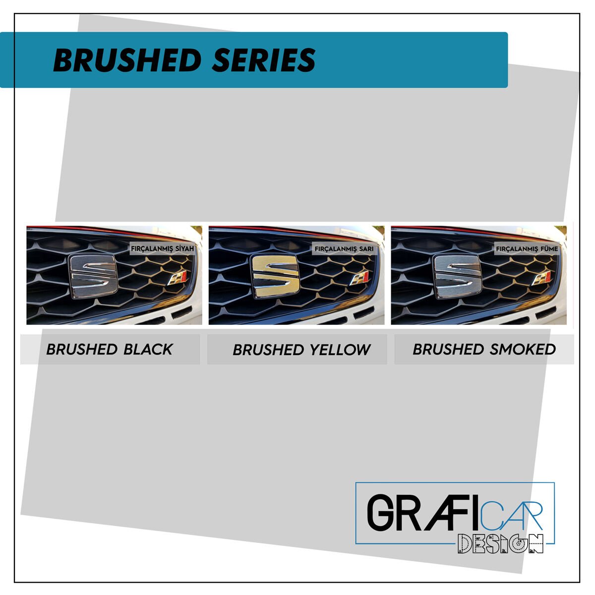 Hyundai i20 Amblem Sticker Set FIRÇALANMIŞ FÜME