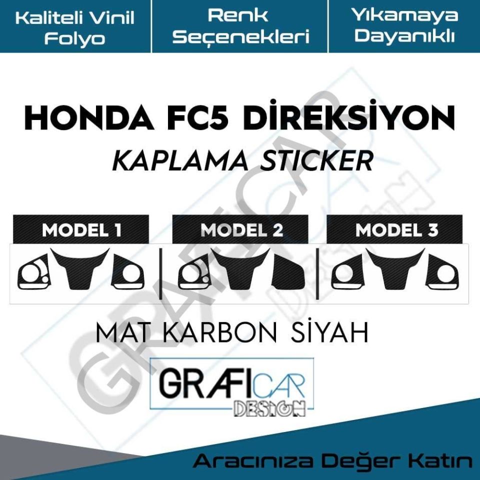 Honda FC5 Direksiyon Kaplama Sticker MODEL 1
