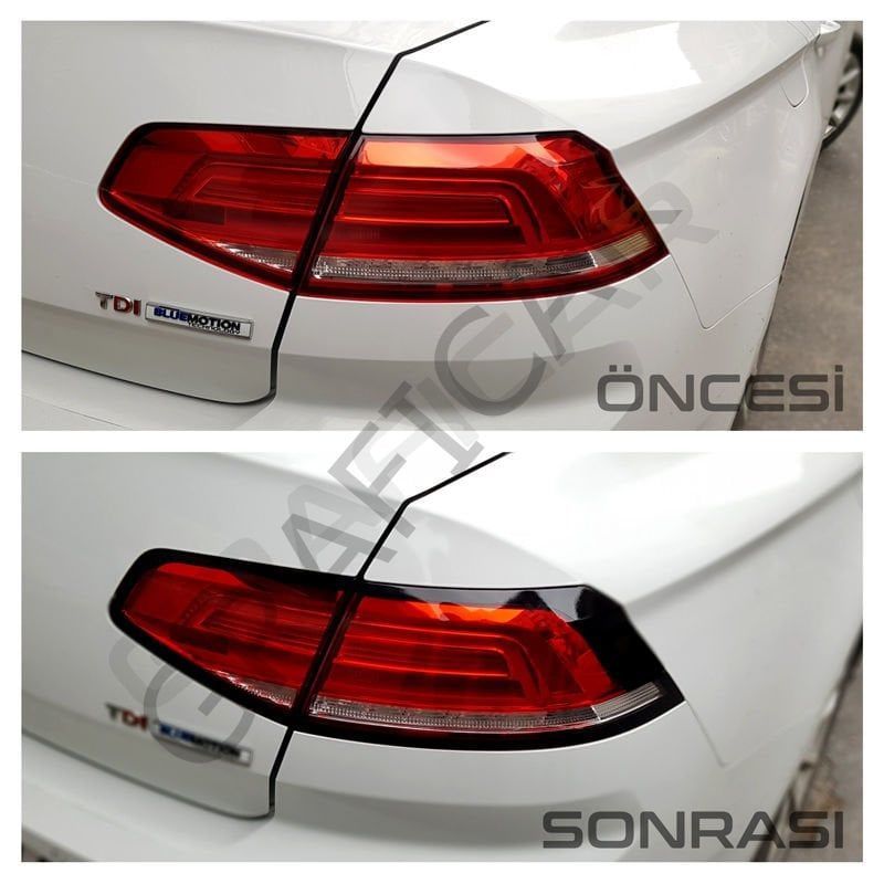 Volkswagen Passat B8/8,5 Stop Çerçeve Sticker MAT SİYAH - KALIN - KESİKLİ