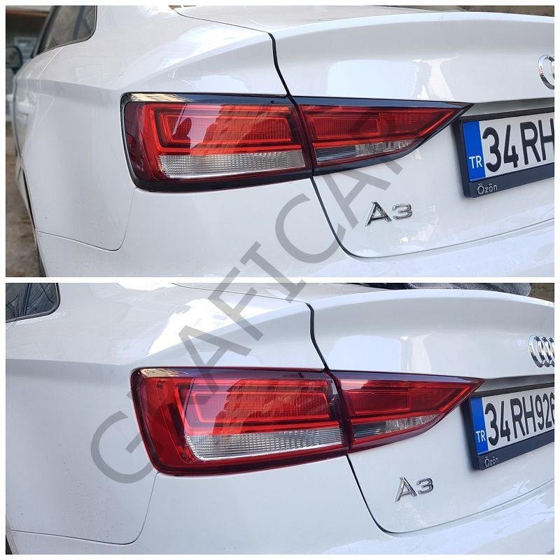 Audi A3/8V Sedan/Hatchback Stop Frame Sticker MATTE BLACK - SEDAN