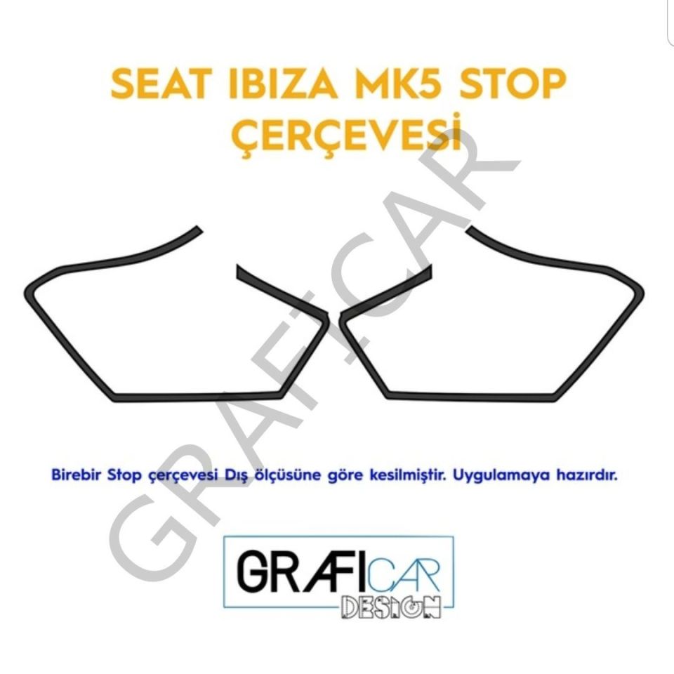 Seat Ibiza MK5 Stop Çerçeve Sticker MAT SİYAH
