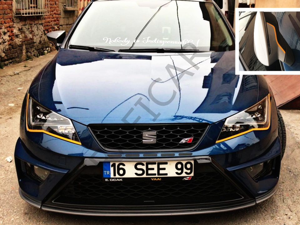Seat İbiza MK5 Far Ayna Sticker PARLAK NARDO GRİ