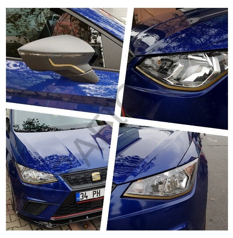 Seat İbiza MK5 Far Ayna Sticker PARLAK LACİVERT