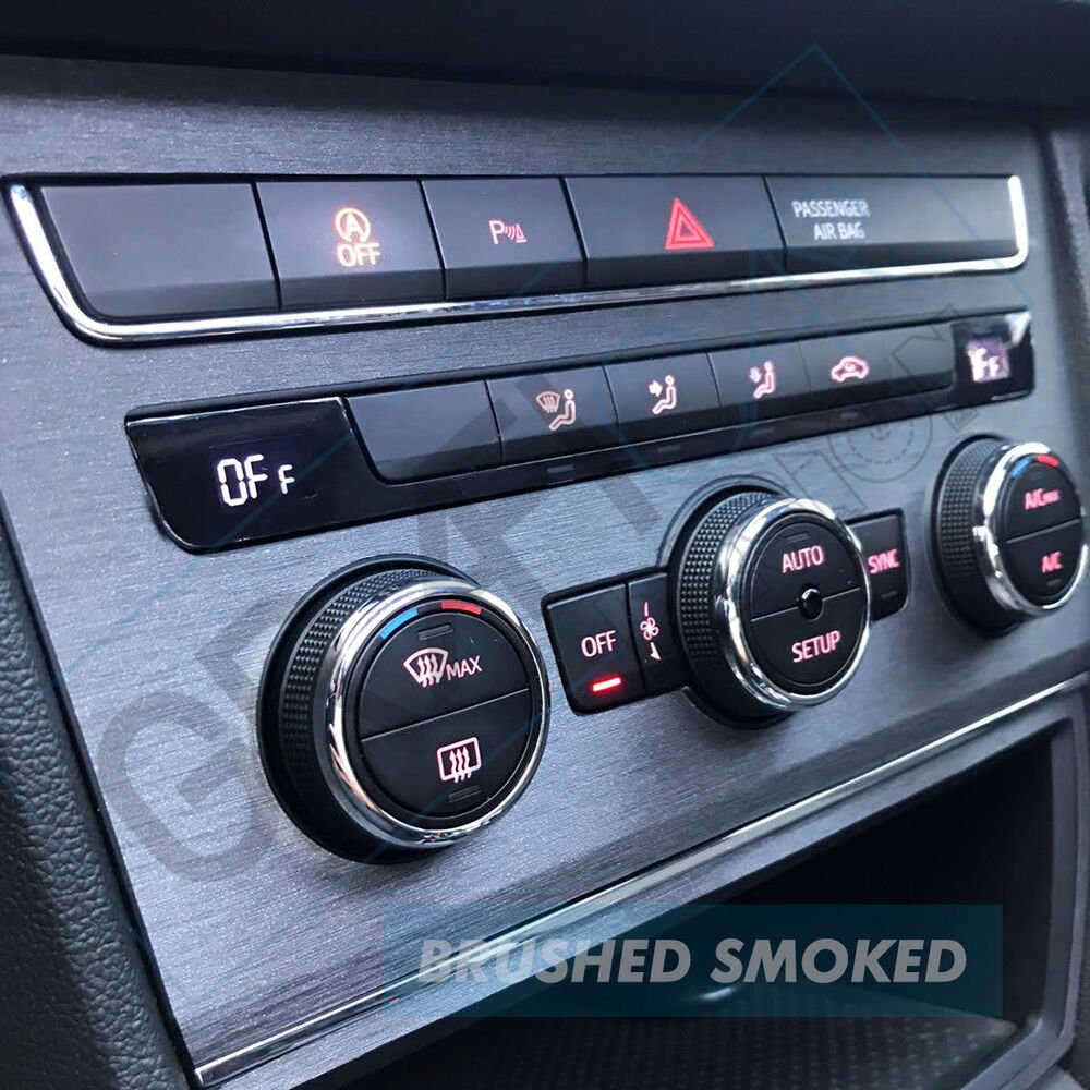 Seat Leon MK3/MK3,5 Konsol İç Trim Kaplama Sticker Seti FIRÇALI FÜME - 2017-2020 DSG - VAR