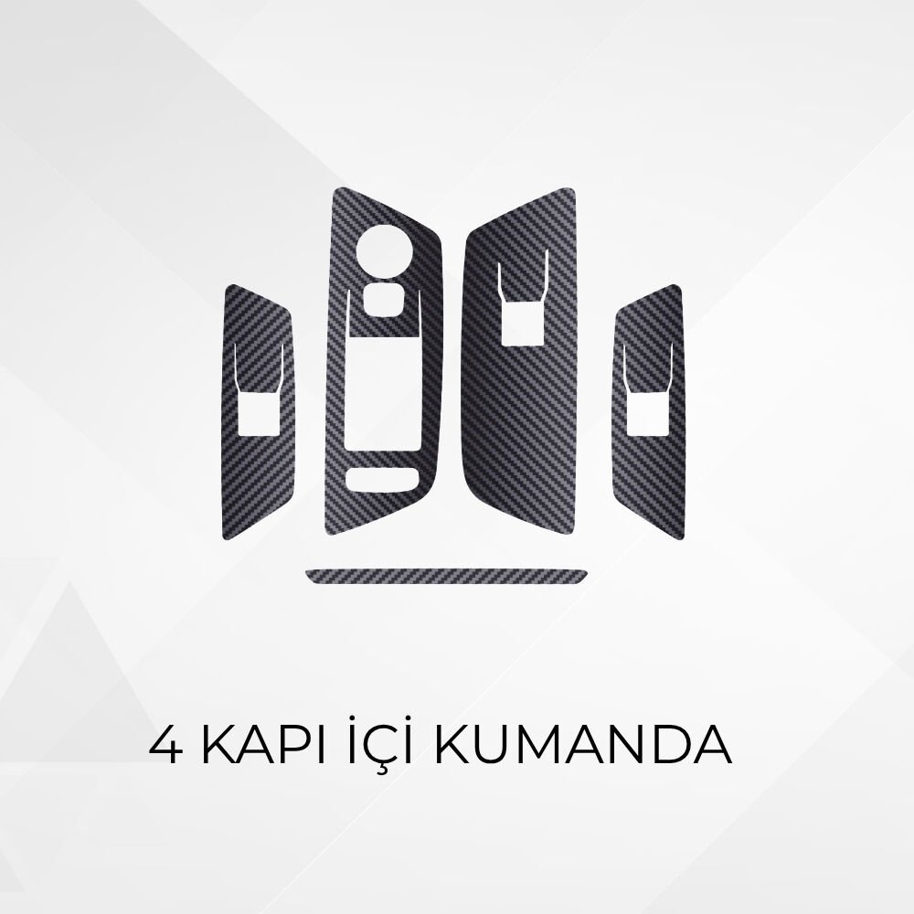 Peugeot 508 II Uyumlu İç Trim Kaplama Set MAT KARBON SİYAH - 4 KAPI İÇİ KUMANDA KISMI