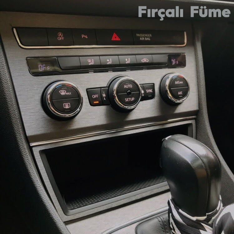 Seat Leon MK3/MK3,5 Konsol İç Trim Kaplama Sticker Seti FIRÇALI FÜME - 2017-2020 DSG - YOK