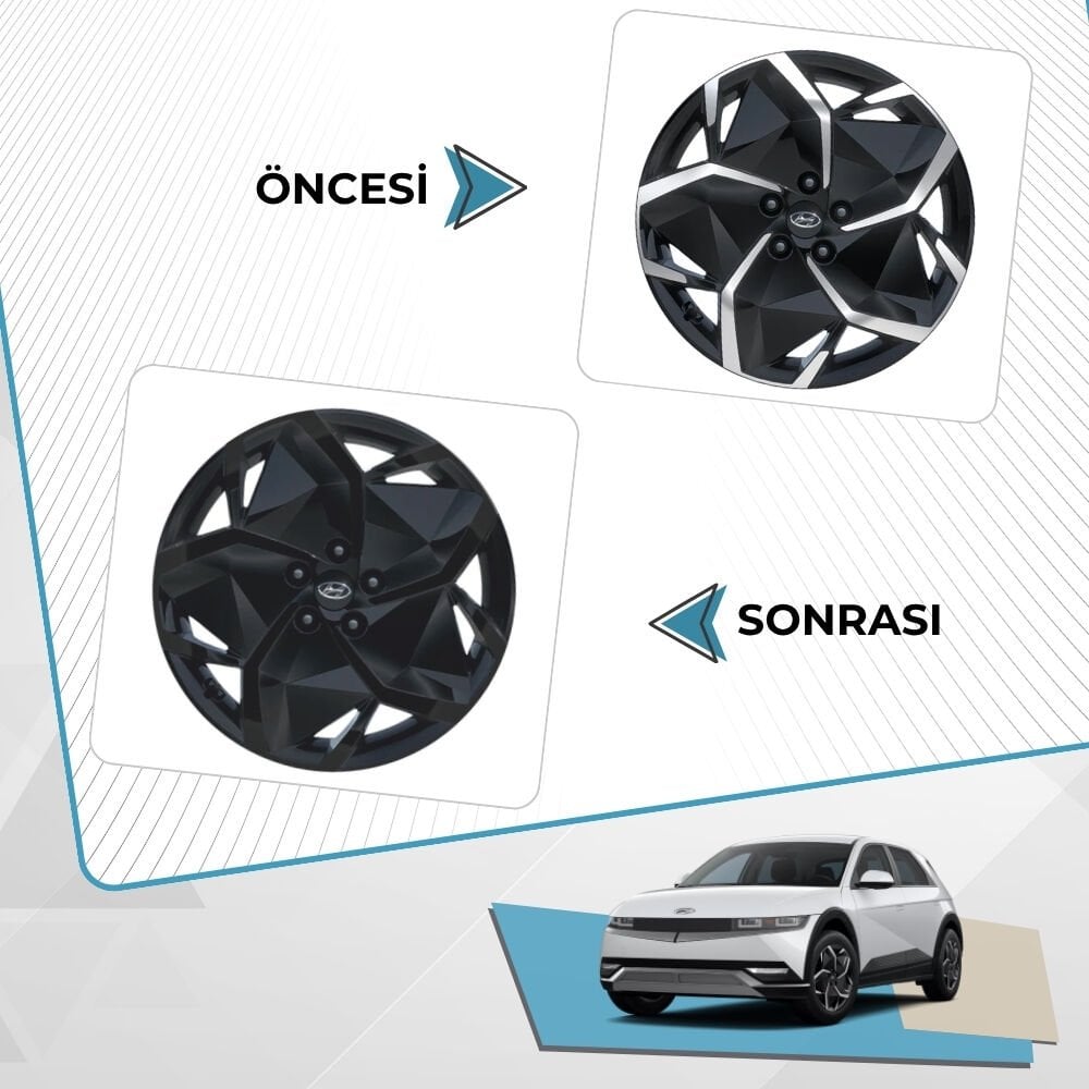 Hyundai İoniq 5 Jant Kaplama Sticker Set - 52910GI110 - 19''