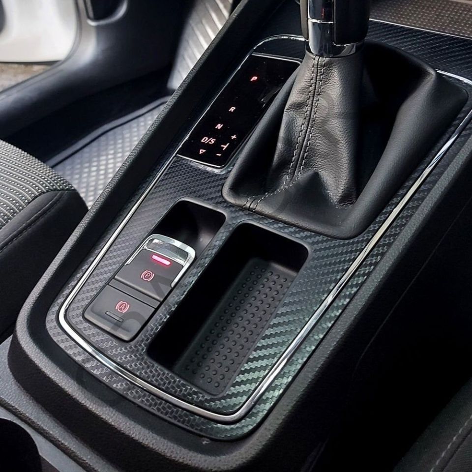 Seat Leon MK3/MK3,5 Konsol İç Trim Kaplama Sticker Seti MAT KARBON SİYAH - 2014-2016 DSG MANUEL - YOK